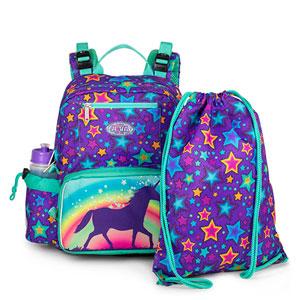schoolbag with gym bag
