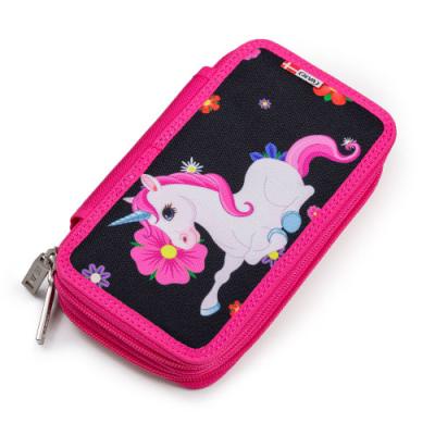 Pencil case with writing equipment