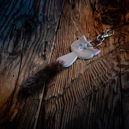 reflective cat pendant
