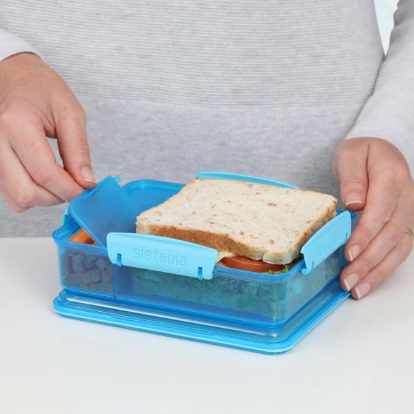 Snack Attack Duo lunch box 975 ml blue