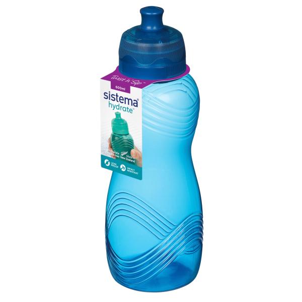Wave 600ml Water Bottle blue
