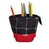 The image is showing a pencil case with colored pencils.