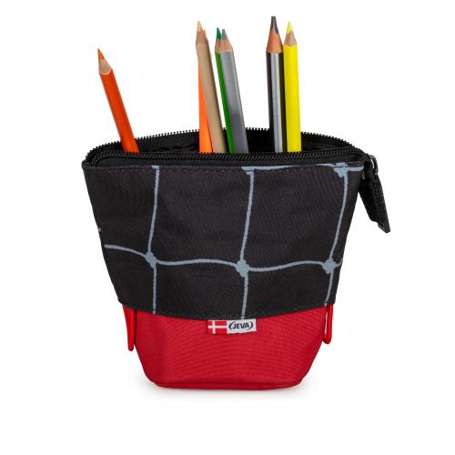 The image is showing a pencil case with colored pencils.