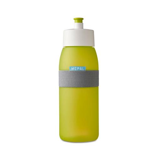 Water bottle from Mepal in lime colored plastic