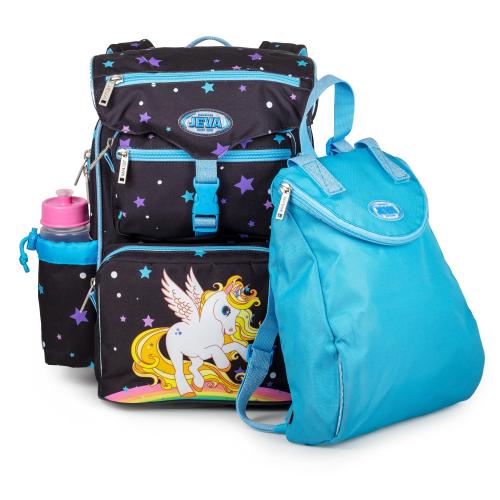jeva primary school bag with gym bag and drinking bottle