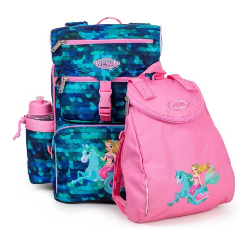 Ergonomic schoolbag with a mermaid