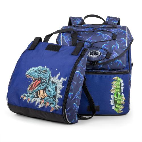 dino schoolbag with sports bag