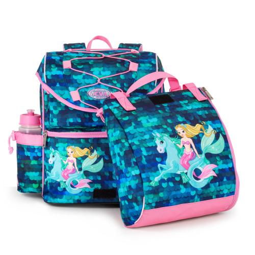 Mermaid schoolbag with gym bag