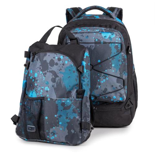 Computer backpack with detachable, smaller backpack/gym bag