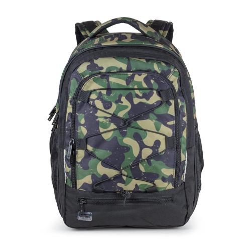 Backpack with green camouflage