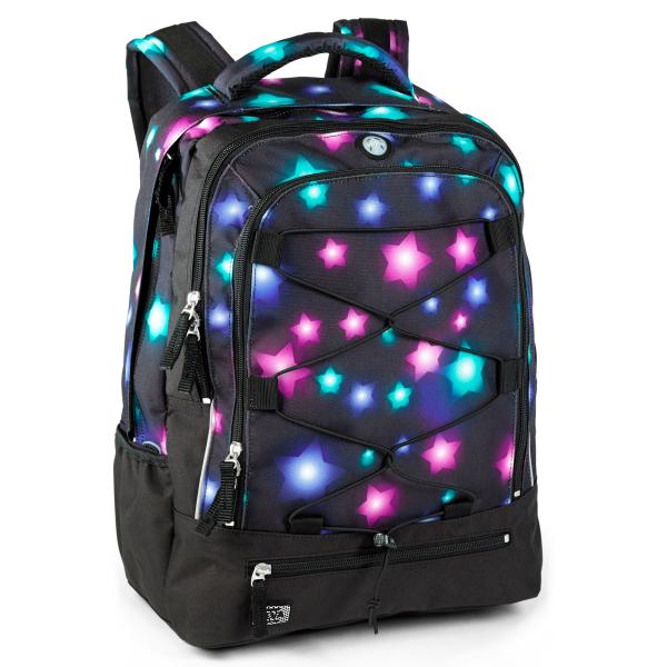 black backpack with stars