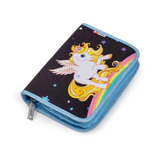 pencil case w. unicorn and glitter