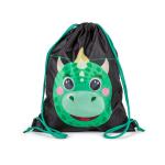string bag with green dino