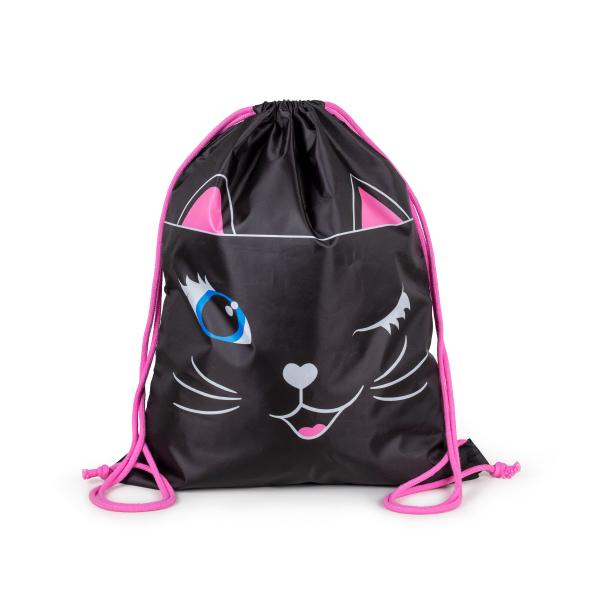 gym bag with cat motif