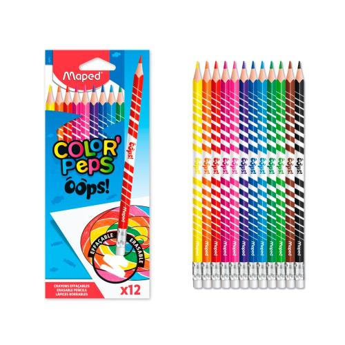 12 erasable colored pencils