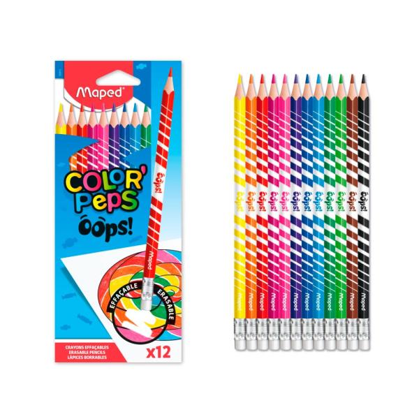 12 erasable colored pencils