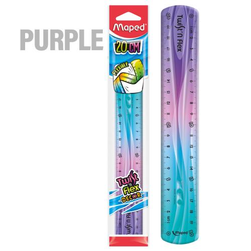 ruler 20 cm purple - for children