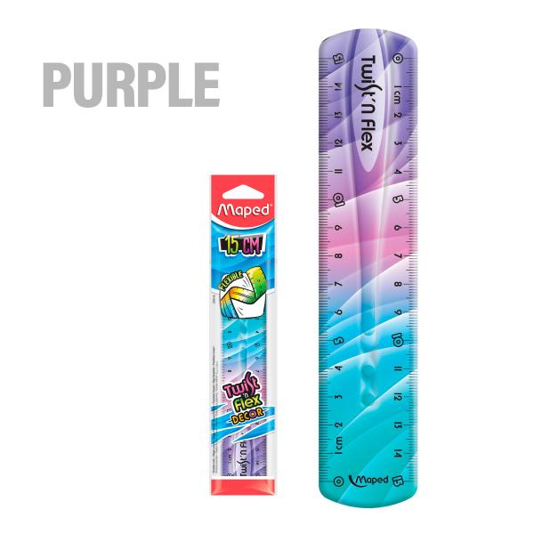 ruler 15 cm purple - for children