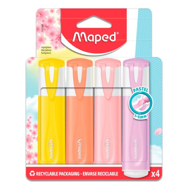 Highlighter set yellow/orange/peach/pink