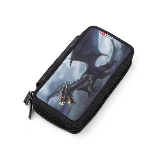 Pencil case with writing equipment