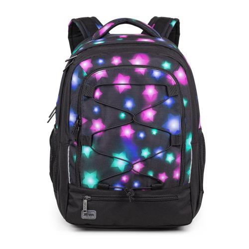 black backpack with stars