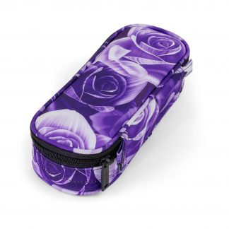 BOX pencil case with roses in purple