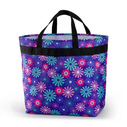 shopping bag with colourful flower pattern
