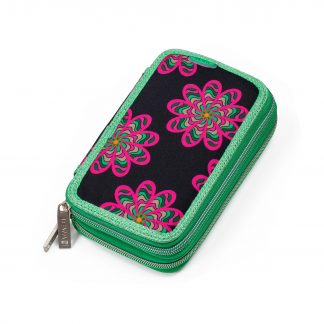 pencil case with pink flowers