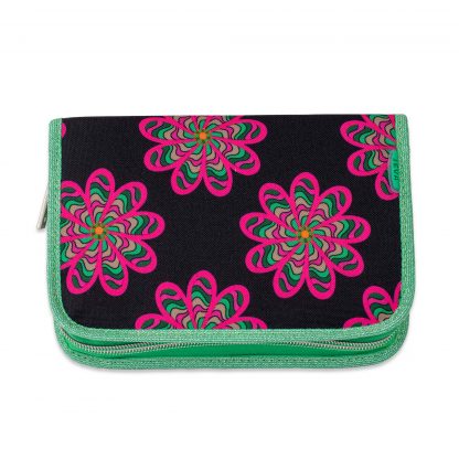 Pencil case with pink flowers