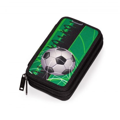 double pencil case with football motif