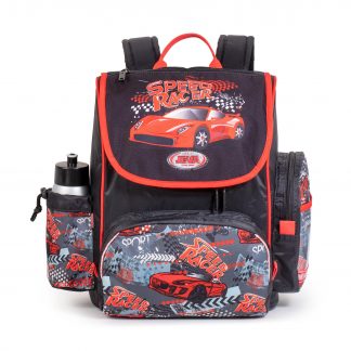 schoolbag including sports bag and drinking bottle