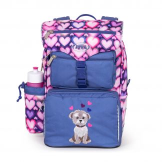 Beginners schoolbag with a dog