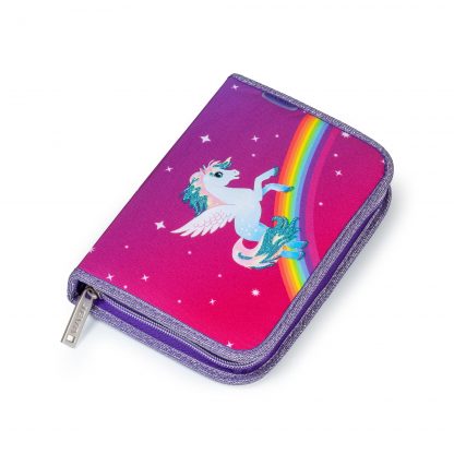 pencil case with horse and rainbow