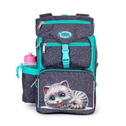 schoolbag featuring a cat