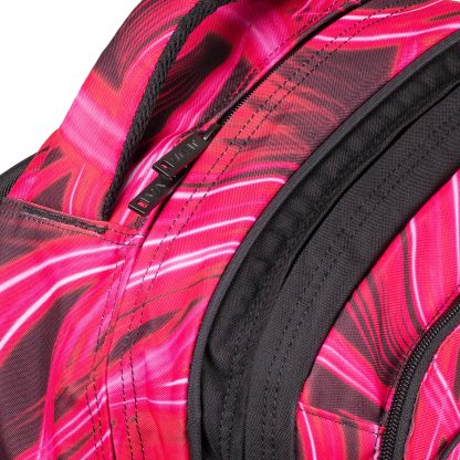 pink rucksack with strong kissing zips