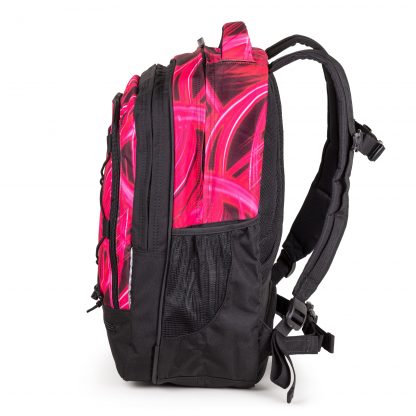 pink rucksack two large side pockets