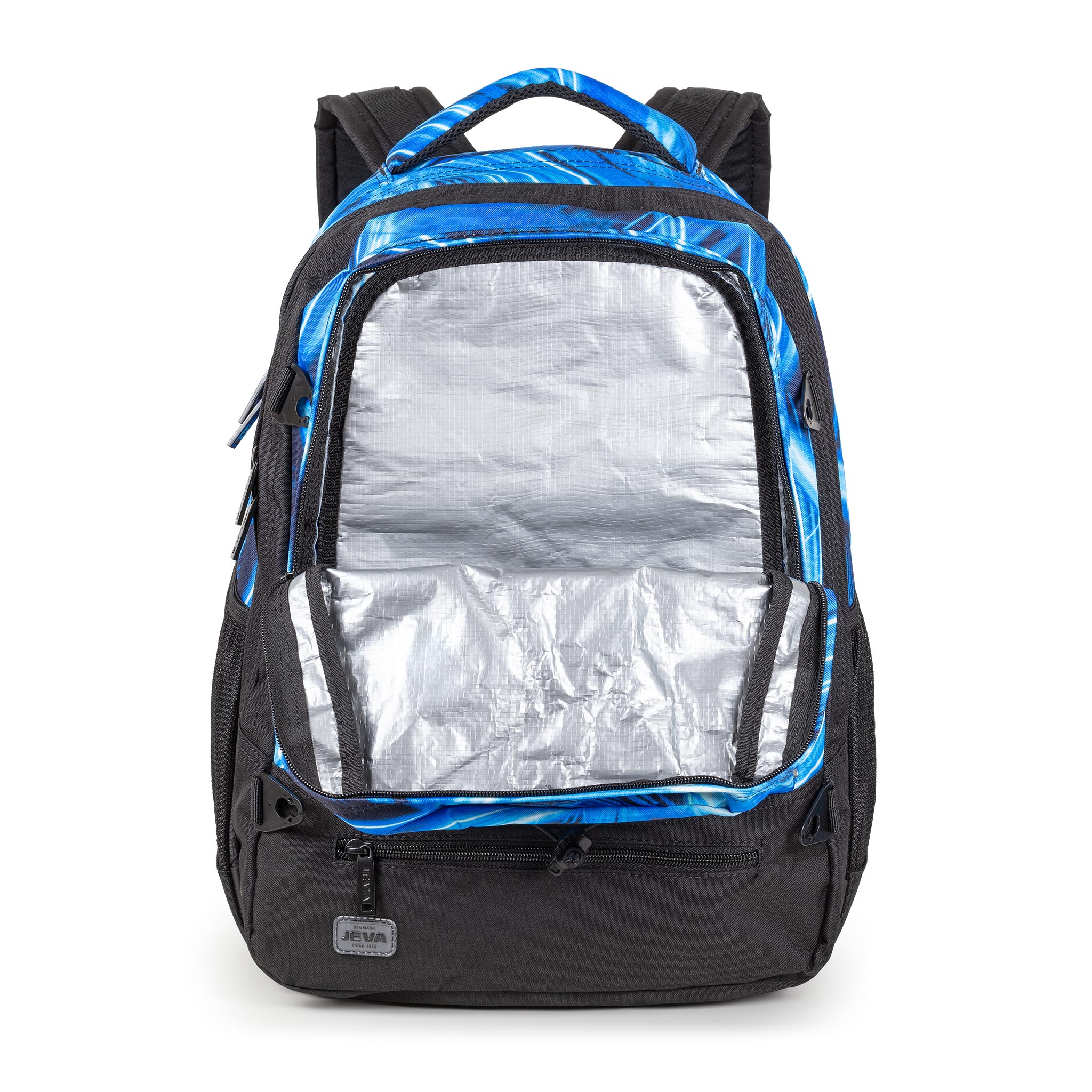 motto scrap Serviceable Backpack for older children: SUPREME from JEVA with a cool blue print