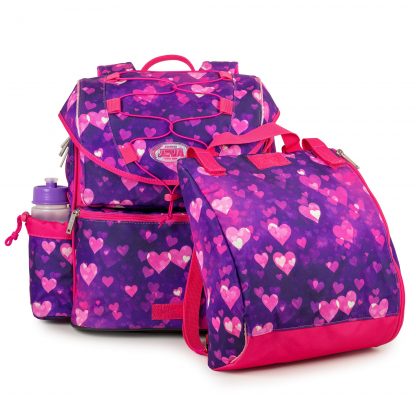 schoolbag with gym bag and drinkingbottle included